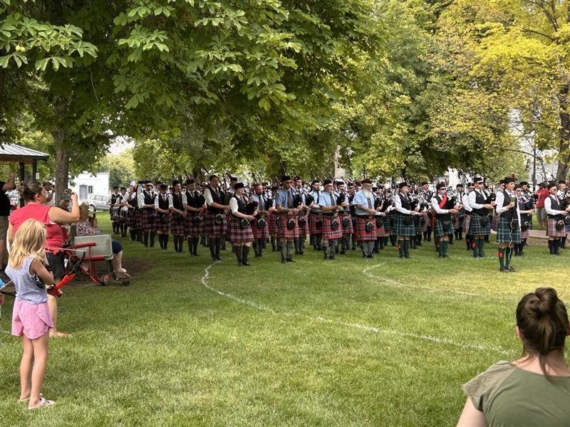 Massed bands on the field